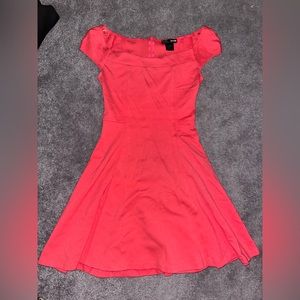 Coral/Pink Fit and Flare Mini Dress